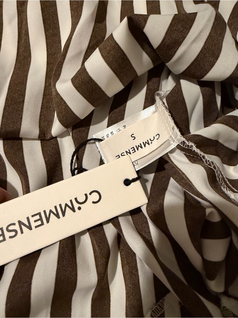 Striped Pleated Cami Long Dress .Pocket - Picture 7 of 10